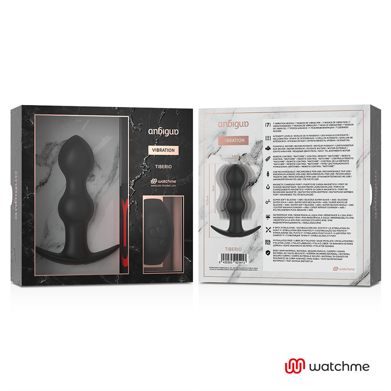 ANBIGUO - WATCHME CONTROLE REMOTO PLUG VIBRADOR ANAL TIBERIO
