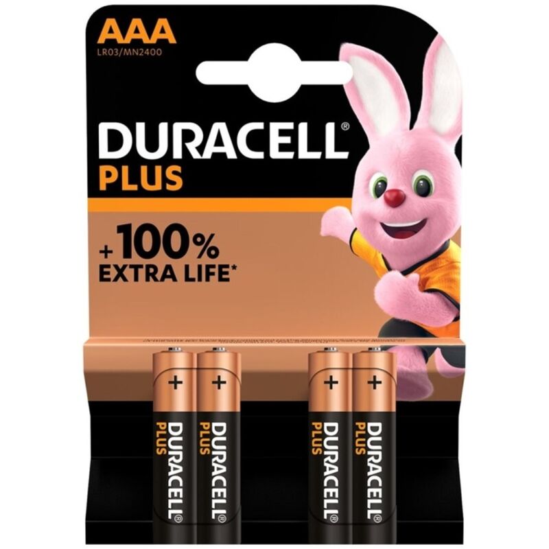 DURACELL - PLUS POWER 100 PILHA ALCALINA AAA LR03 4 UNIDADES