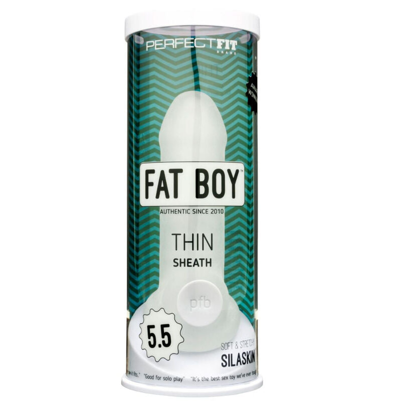 PERFECT FIT BRAND - FAT BOY THIN SHEATH PENIS EXTENDER CLEAR 15 CM