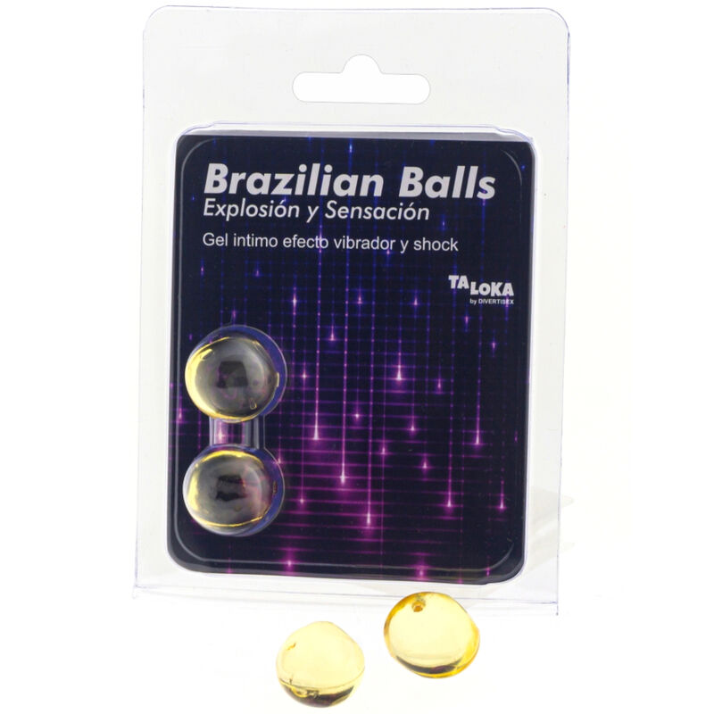 TALOKA - 2 BOLAS BRASILEIRAS VIBRATÓRIAS E EFEITO CHOQUE GEL EXCITANTE