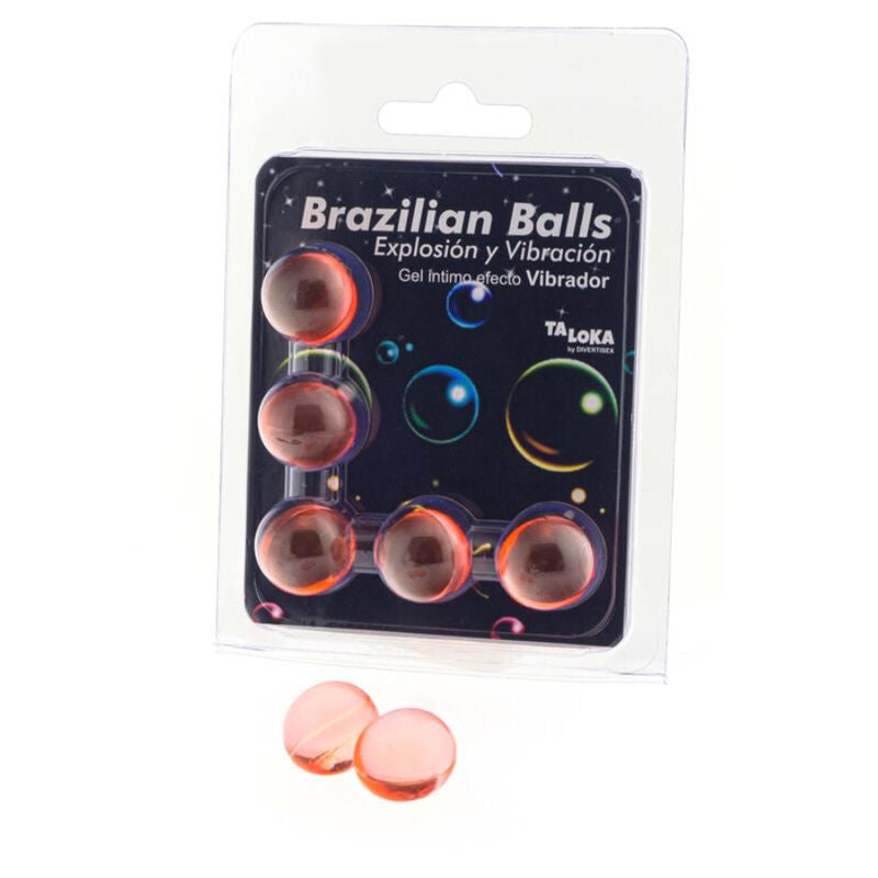 TALOKA - 5 BOLAS BRASILEIRAS EFEITO VIBRATÓRIO GEL EXCITANTE