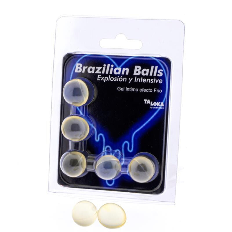 TALOKA - 5 BOLAS BRASILEIRAS GEL EFEITO FRIO E VIBRAÇÃO EXCITANTE
