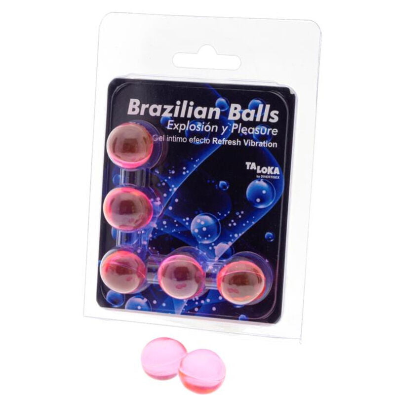 TALOKA - 5 BOLAS BRASILEIRAS REFRESCANTE EFEITO VIBRANTE GEL EXCITANTE