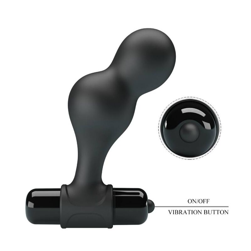 MR PLAY - PLUG ANAL VIBRADOR SILICONE PRETO