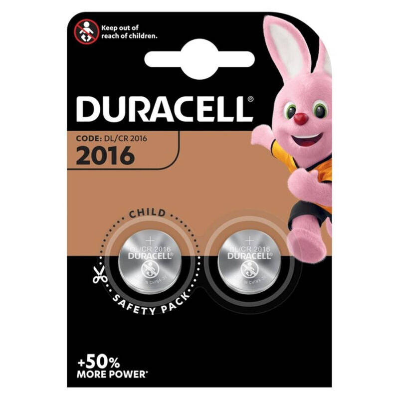 DURACELL - BATERIA BOTÃO LITIO CR2016 3V 2 UNIDADES