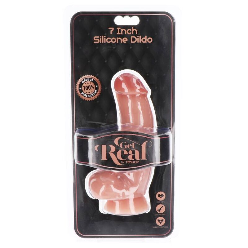 SEJA REAL - DILDO DE SILICONE 18 CM COM PELE DE BOLAS