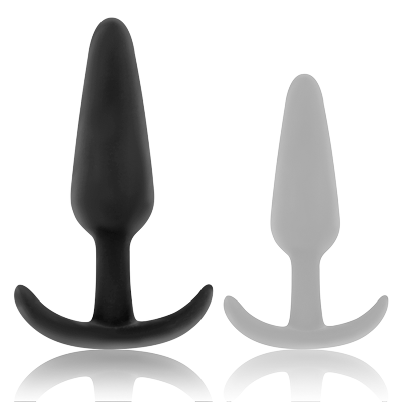 BLACK&SILVER - PLUG ANAL DE SILICONE KAEL COM ALÇA MÉDIA