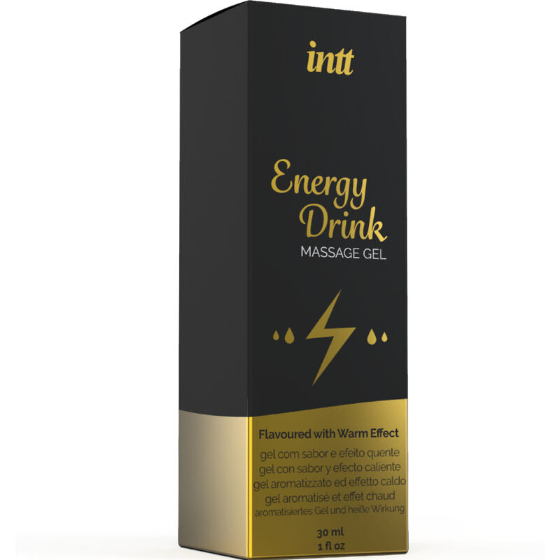 INTT MASSAGEM & SEXO ORAL - GEL DE MASSAGEM COM BEBIDA ENERGÉTICA CA SABORIZADA E EFEITO AQUECEDOR
