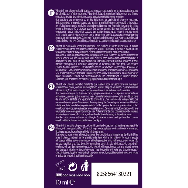 CONTROL - PLEASURE DROPS ÓLEO VIBRANTE