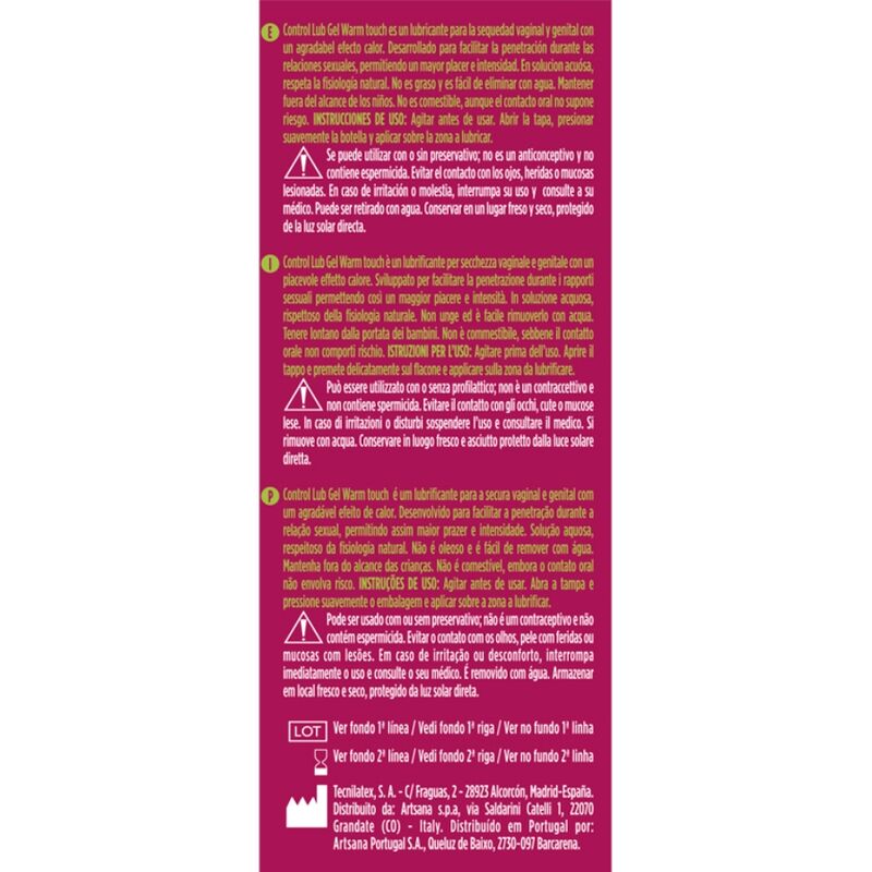 CONTROL - LUB GEL LUBRIFICANTE COM EFEITO AQUECEDOR 75 ML