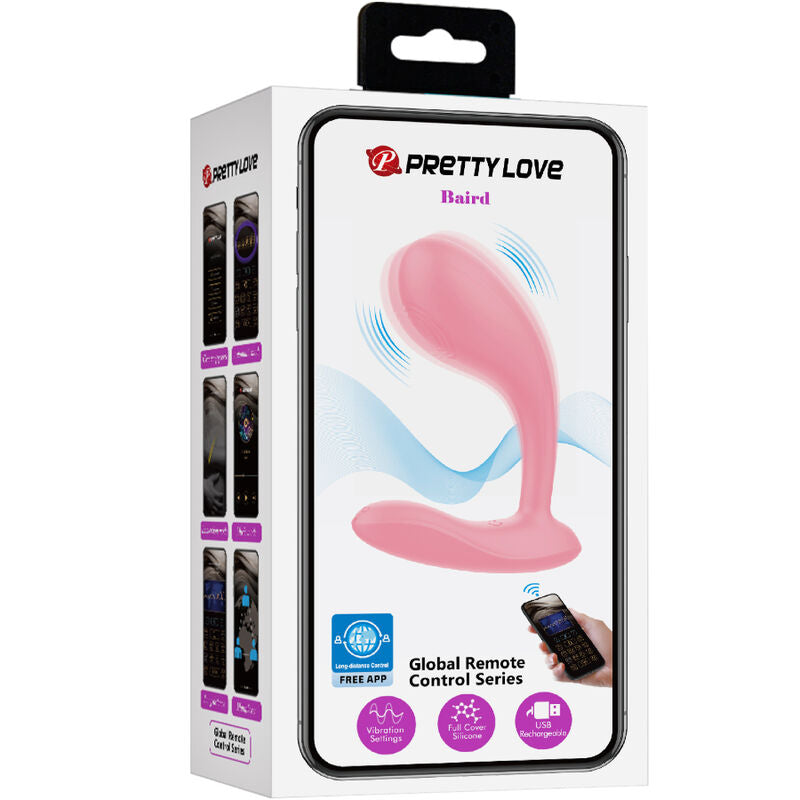 PRETTY LOVE - BAIRD G-SPOT 12 VIBRAÇÕES RECARREGÁVEL ROSA APP
