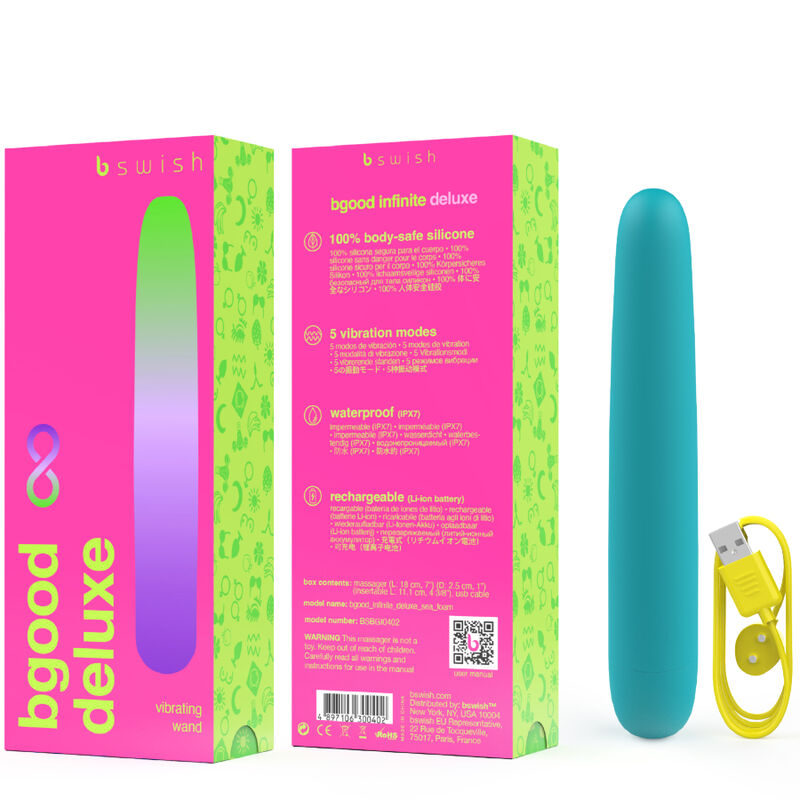 B SWISH - BGOOD INFINITE DELUXE VIBRADOR RECARREGÁVEL SILICONE AZUL