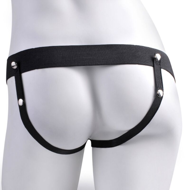 FETISH FANTASY SERIES - VERSTELLBARER HARNESS REALISTISCHER PENIS MIT KUGELN, WIEDERAUFLADBAR UND VIBRATOR 17,8 CM