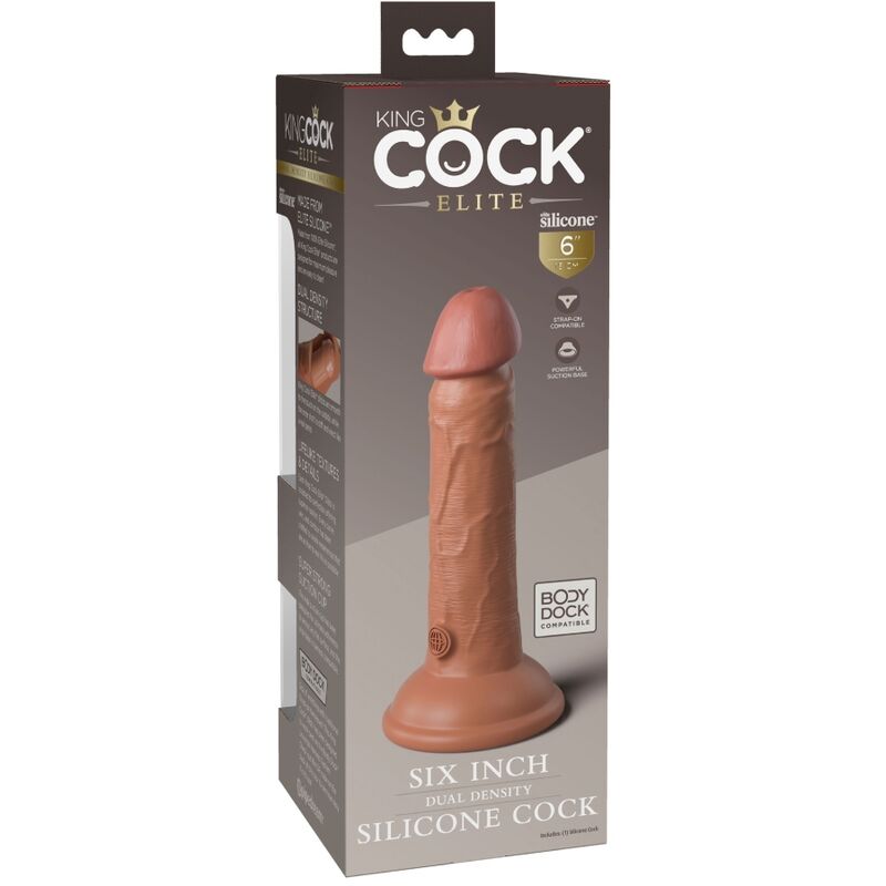 KING COCK - ELITE REALISTA SILICONE DILDO 15,2 CM CARAMELO