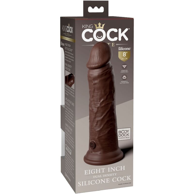 KING COCK - ELITE REALISTA SILICONE DILDO 20,3 CM MARROM