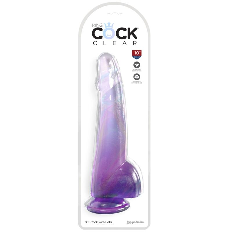 KING COCK - DILDO MIT HODEN 19 CM LILA