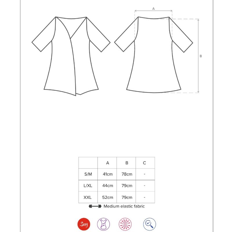 OBSESSIVE - 810-PEI-1 SCHWARZES KLEID S/M