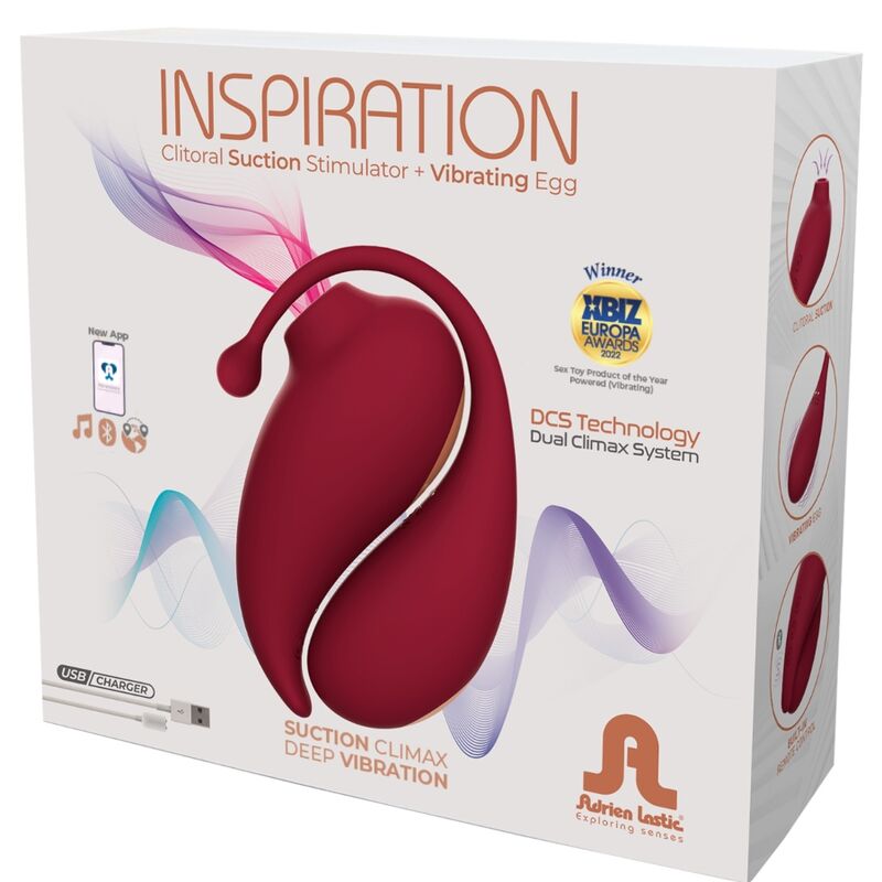 ADRIEN LASTIC - SUCKER DE CLITÓRIS DE INSPIRAÇÃO + VIBRADOR VERMELHO OVO - APLICATIVO GRATUITO