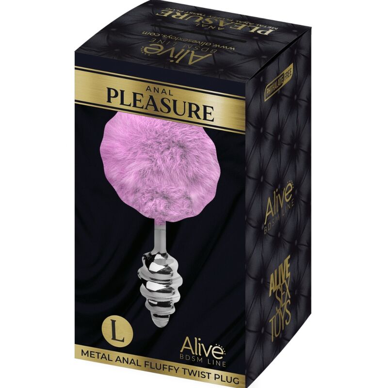 ALIVE - PLUG ANAL DE PRAZER ESPIRAL METAL FOFO VIOLETA TAMANHO L
