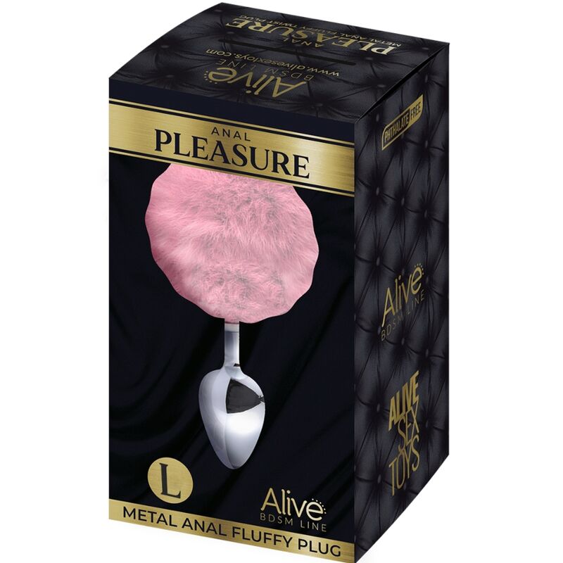 ALIVE - PLUG ANAL DE PRAZER LISO METAL FOFO ROSA TAMANHO S