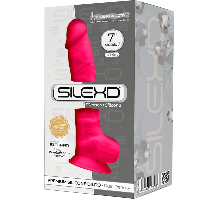SILEXD - MODELO 1 PÊNIS REALISTA PREMIUM SILEXPAN SILICONE FÚCSIA 17,5 CM