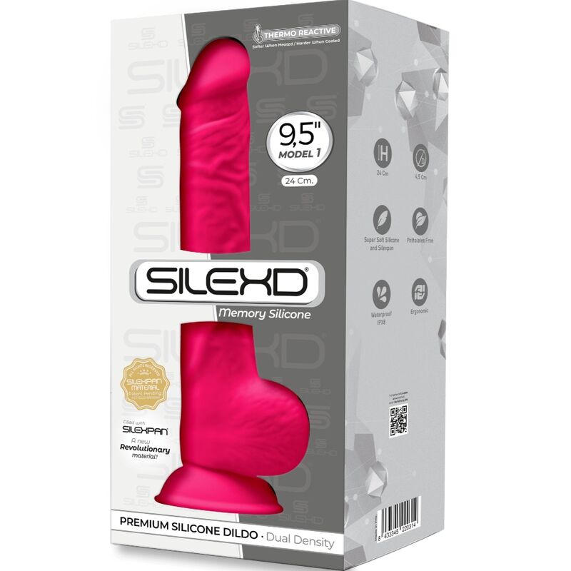 SILEXD - MODELO 1 PÊNIS REALISTA PREMIUM SILEXPAN SILICONE FÚCSIA 24 CM