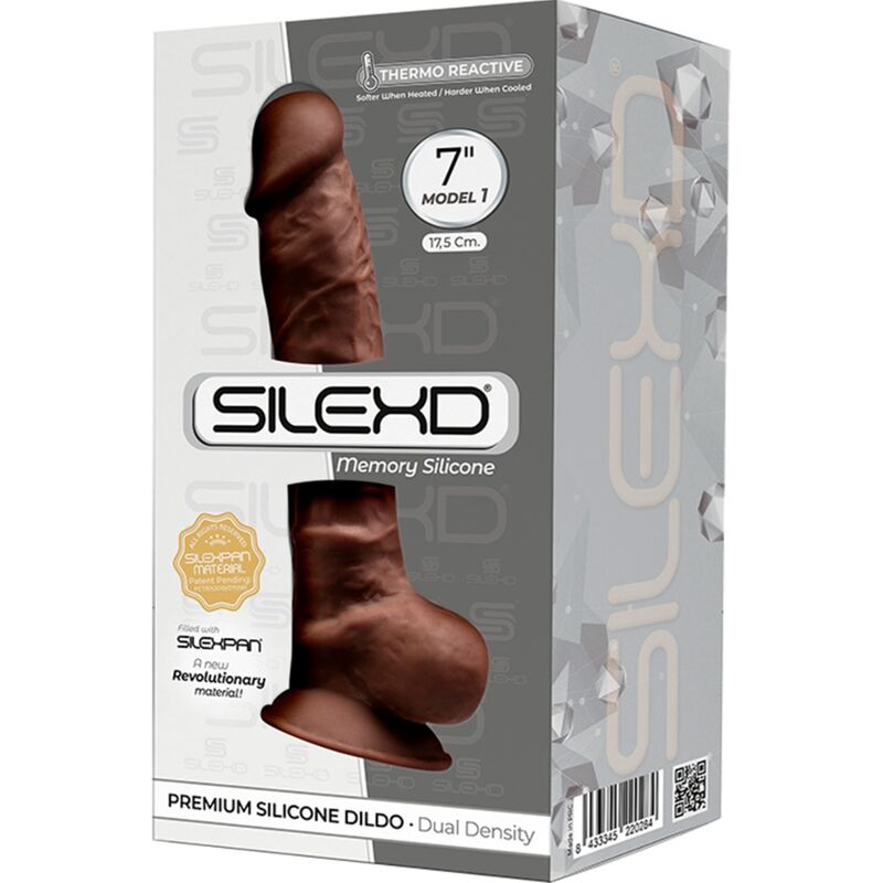 SILEXD - MODELO 1 PÊNIS REALISTA PREMIUM SILEXPAN SILICONE MARROM 17,5 CM