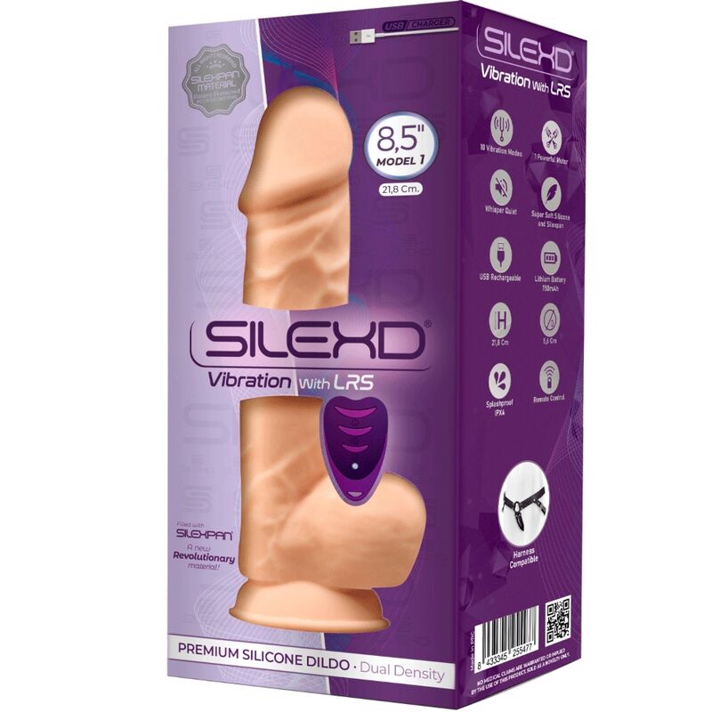 SILEXD - MODELO 1 VIBRADOR DE PÊNIS REALISTA SILICONE PREMIUM SILEXPAN CONTROLE REMOTO 21,8 CM
