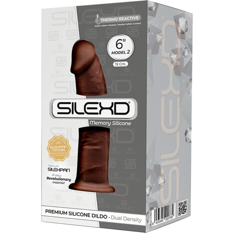 SILEXD - MODELO 2 PÊNIS REALISTA PREMIUM SILEXPAN SILICONE MARROM 15 CM