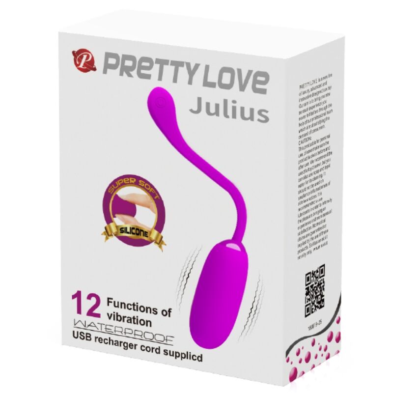PRETTY LOVE - JULIUS WATERPROOF-RECHARGEABLE VIBRATING EGG ROXO