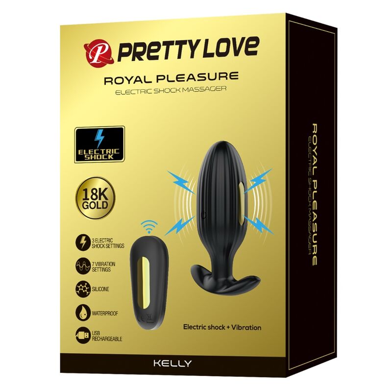 PRETTY LOVE - KELLY PLUG ANAL VIBRADOR RECARREGÁVEL PRETO