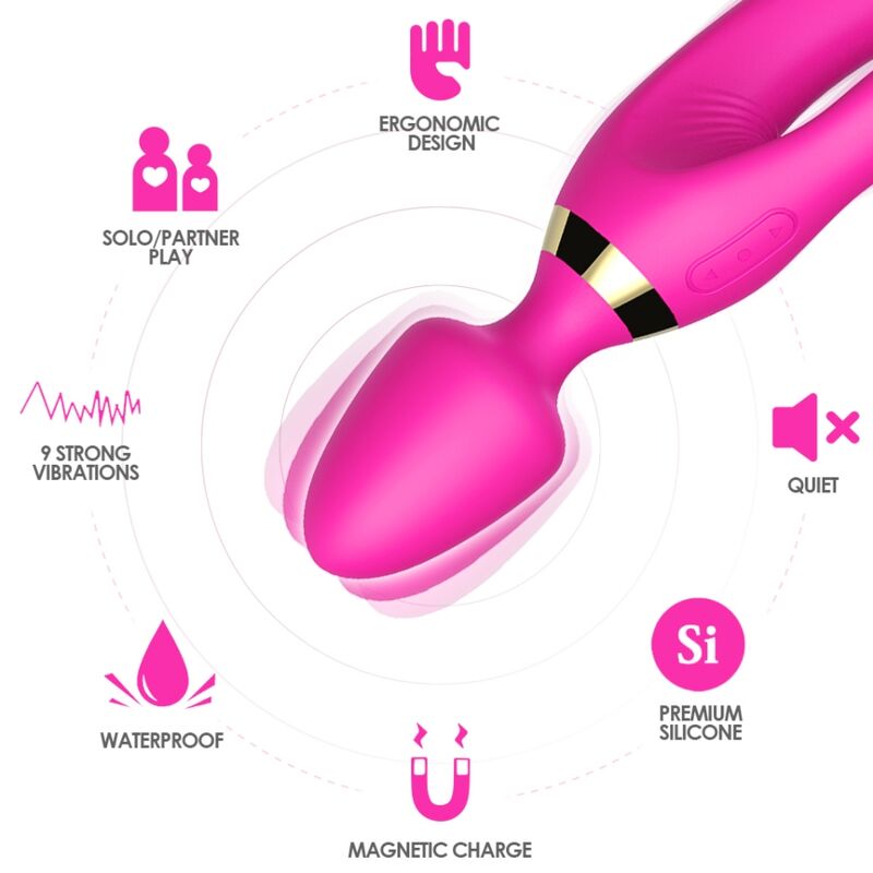 ARMONY - MASSAGEADOR E VIBRADOR RABBIT FÚCSIA