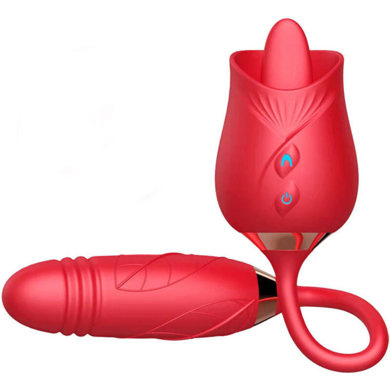 ARMONY - VIBRADOR DELIGHT FLOWER E THRUSTING COM LÍNGUA VERMELHA