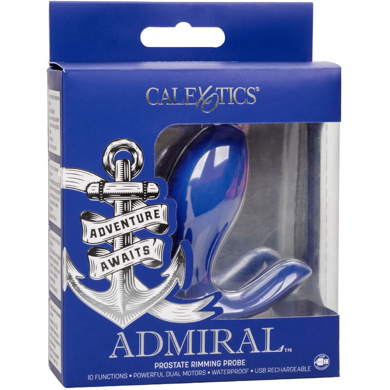 CALEXOTICS - ESTIMULADOR DE PRÓSTATA ADMIRAL RIMMING E VIBRADOR AZUL