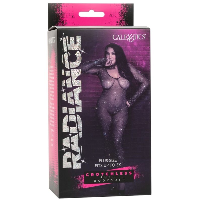CALEXOTICS - RADIANCE, GANZER BODYSUIT MIT UNTENEM SCHRITT, RHINE, ÜBERGRÖSSE