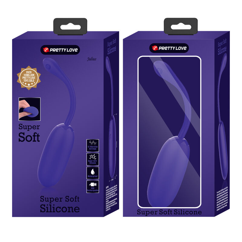 PRETTY LOVE - JULIUS WATERPROOF-RECHARGEABLE VIBRATING EGG ROXO