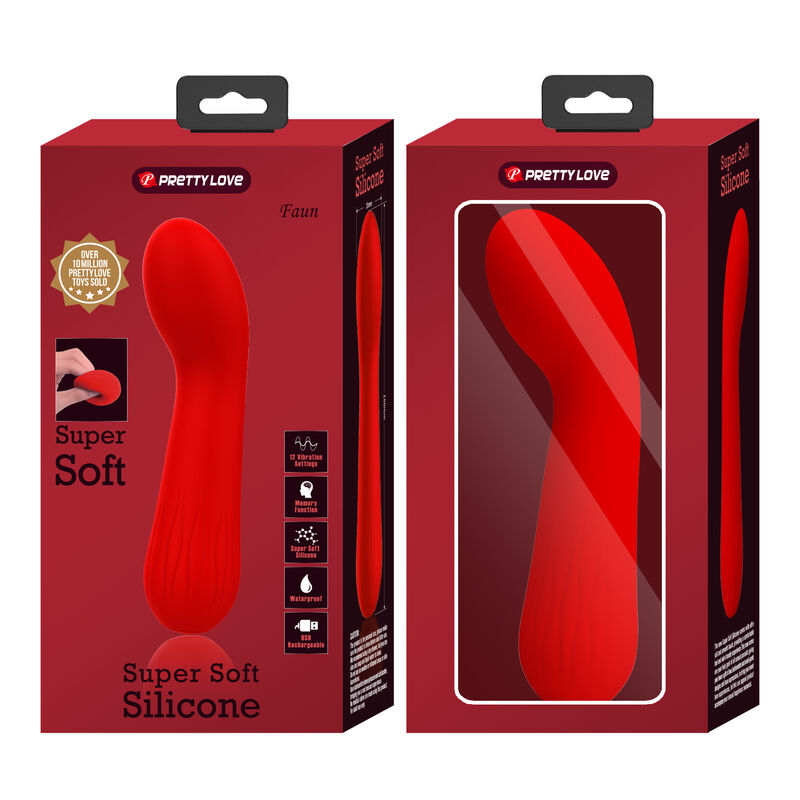 PRETTY LOVE - VIBRADOR RECARREGÁVEL FAUN VERMELHO