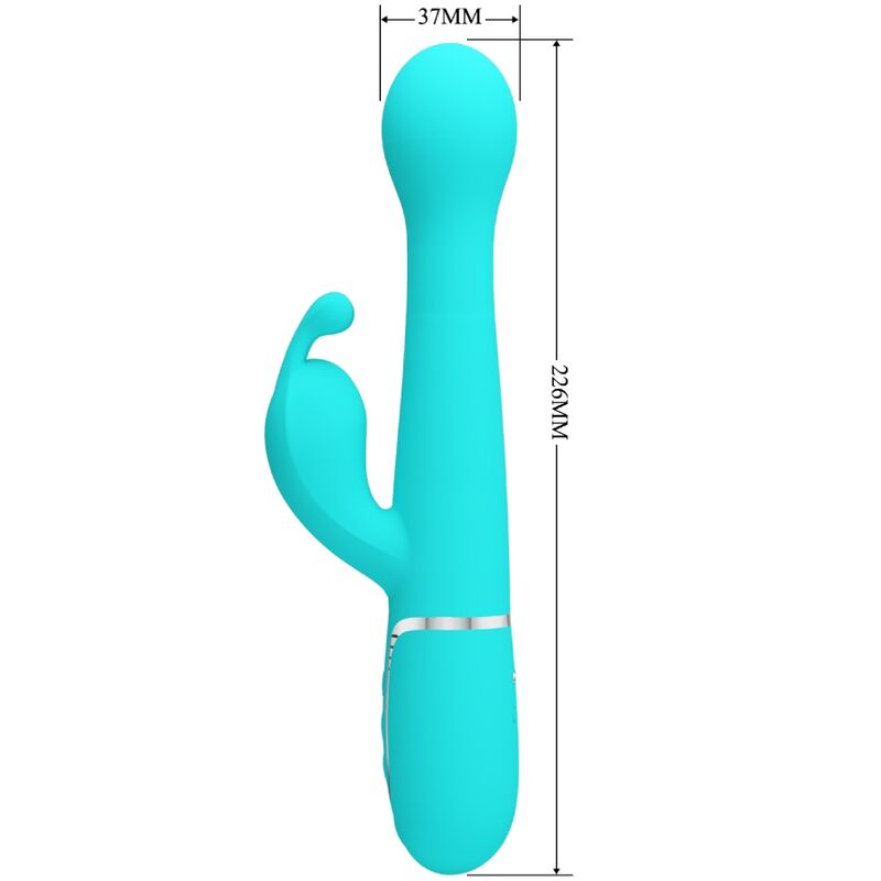 PRETTY LOVE - DEJON RABBIT VIBRADOR 3 EM 1 MULTIFUNCIONAL AQUA GREEN