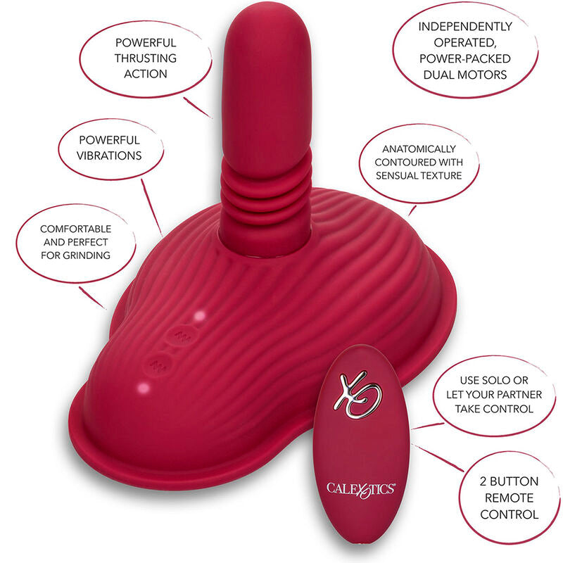 CALEXOTICS - RIDER MASSAGER MOTOR DUPLO CONTROLE REMOTO VERMELHO