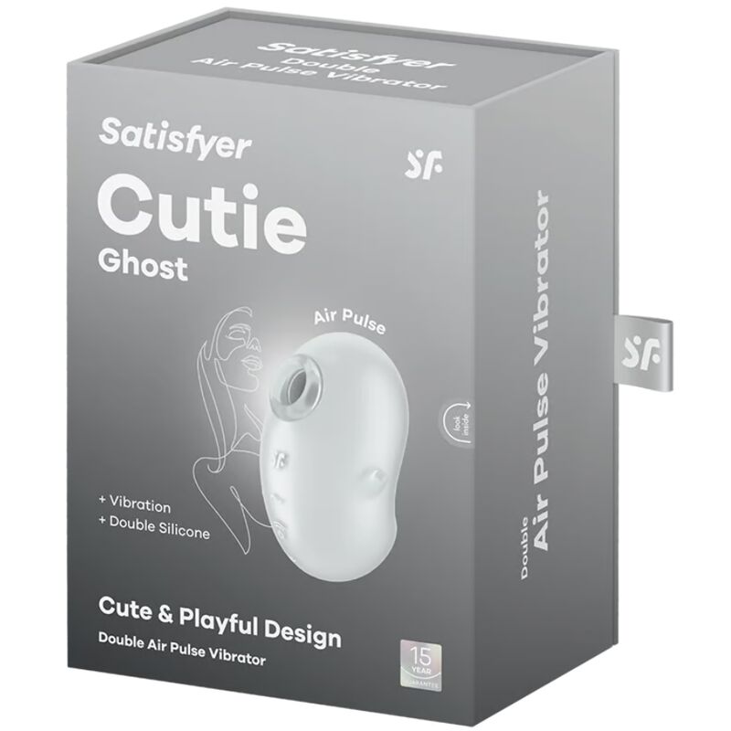 SATISFYER - CUTIE GHOST VIBRADOR DE LAY-ON BRANCO