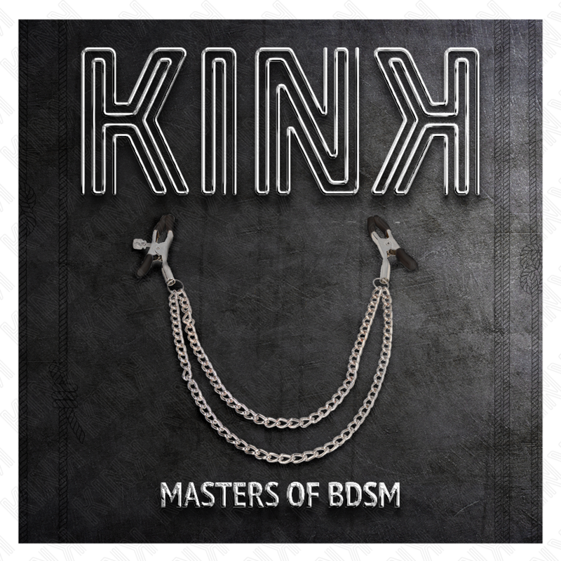 KINK - GRAMPOS DE MAMILOS COM 2 CORRENTES GROSSAS PRATA 20/23 CM