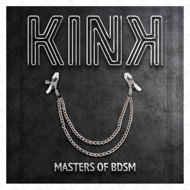 KINK - GRAMPOS DE MAMILOS COM 2 CORRENTES FINAS PRATA 20/23 CM