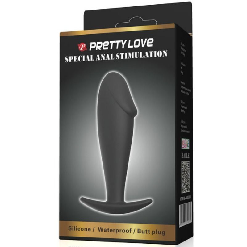 PRETTY LOVE - PLUG ANAL DE SILICONE FORMA DE PÊNIS PRETO