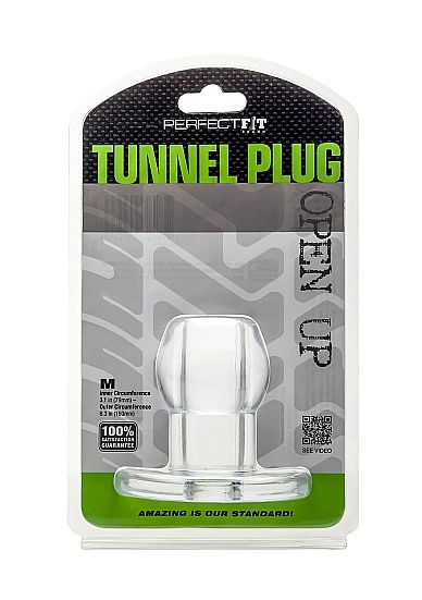 MARCA PERFECT FIT - ASS TUNNEL PLUG SILICONE TRANSPARENTE M