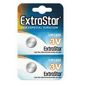 EXTRASTAR - CR1220 3V 2 BATERIAS PACOTE