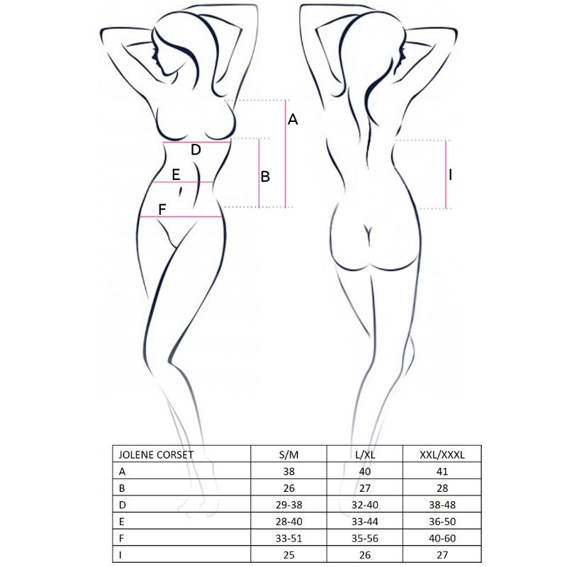 PASSION - MULHER JOLENE CORSET PRETO TAMANHO S/M