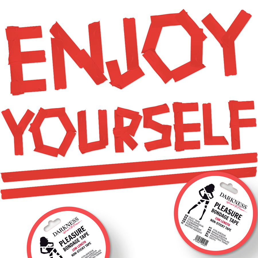 DARKNESS - NICHT KLEBENDE ROTE BONDAGE-TAPE 15 M