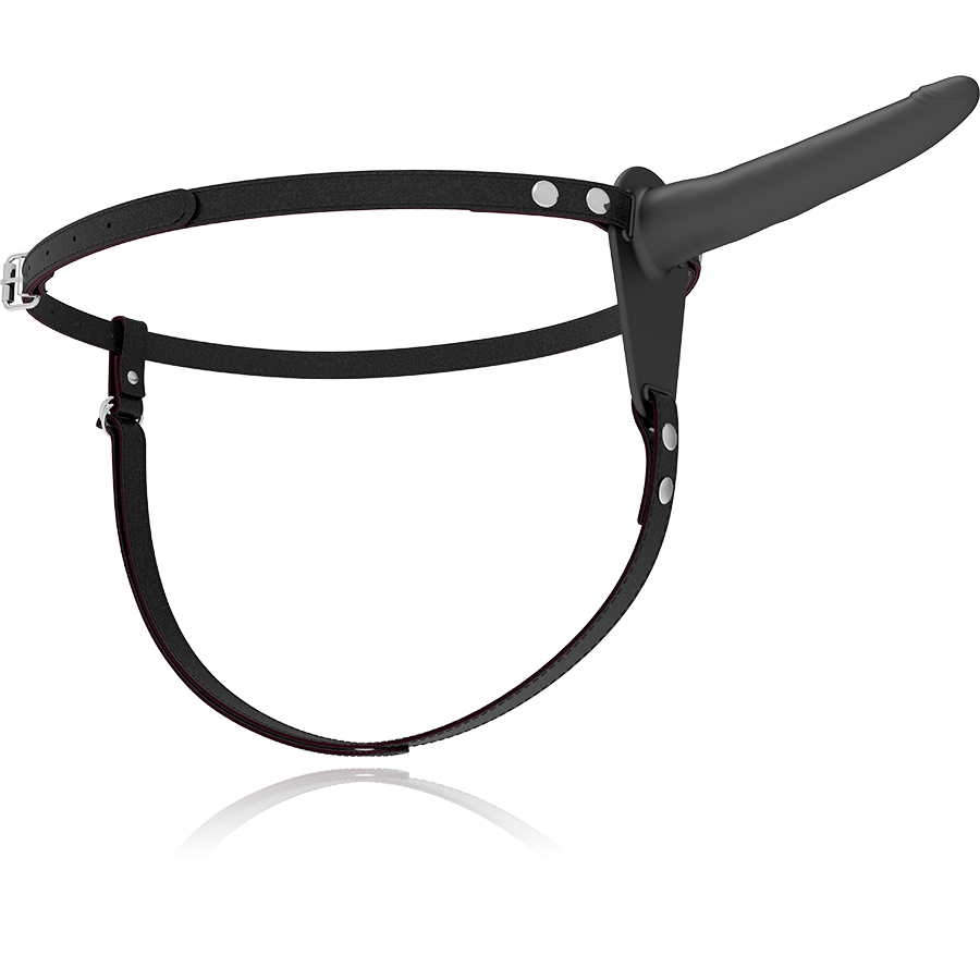 FETISCH DEVOT-GESCHIRR - SCHWARZER SILIKONVIBRATOR 15 CM