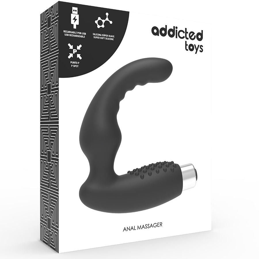 ADDICTED TOYS - VIBRADOR PROSTÁTICO RECARREGÁVEL MODELO 2 - PRETO