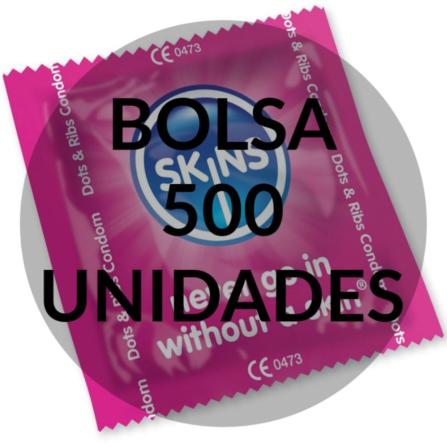 SKINS - PRESERVATIVOS PONTAS E TIRAS SACO 500 UNIDADES
